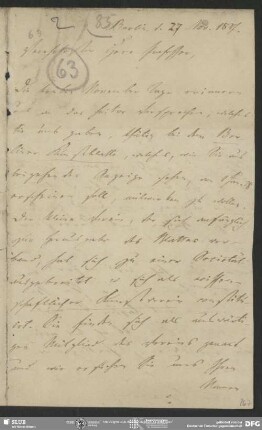 Eigenh. Brief von Friedrich Christoph Förster an August Wilhelm von Schlegel, Berlin, 27.11.1837