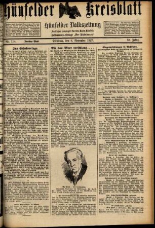 Zweite Ausgabe vom Dienstag, den 08. November 1927.