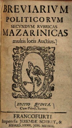 Breviarium politicorum secundum rubricas Mazarinicas : multis locis auctius