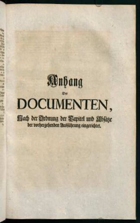 Anhang Der Documenten,...