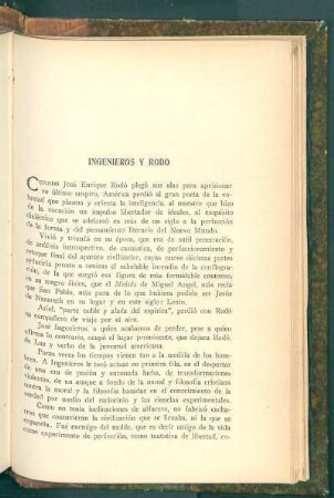 Ingenieros y Rodó