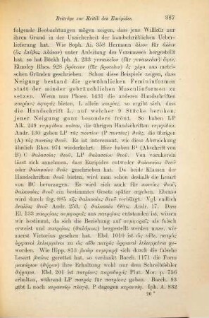 Beiträge zur Kritik des Euripides, 4. Ueber die Femininform der Adjektiva in os