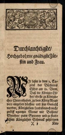 3r-7v, Durchlauchtigste / Hochgebohrene gnädigste Fürstin und Frau.