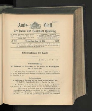 No. 115, 18. Mai 1916