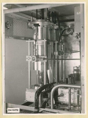 10 kW Fernsehsender Nr. 507, Schrank T1, Frontansicht geöffnet, Foto 1954