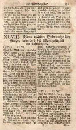 XLVIII. Vom rechten Gebrauch der Zunge, besonders der Wahrhaftigkeit und Aufrichtigkeit.