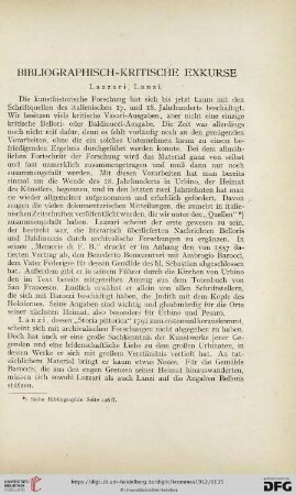 Bibliographisch-Kritische Exkurse