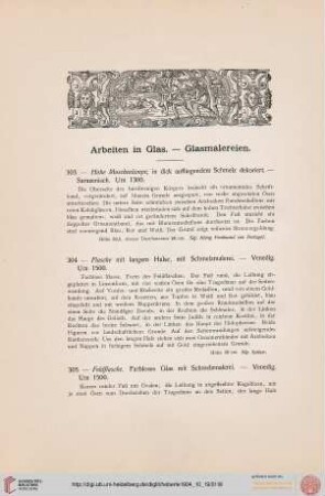 Arbeiten in Glas – Glasmalereien (Nr. 303-360)