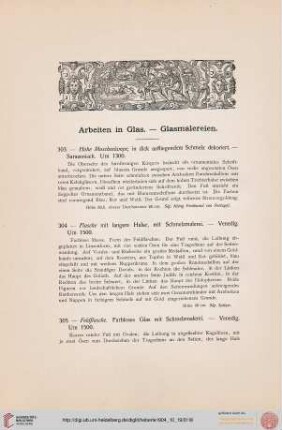 Arbeiten in Glas – Glasmalereien (Nr. 303-360)