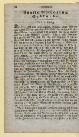 Fünfte Abtheilung. Erdkunde