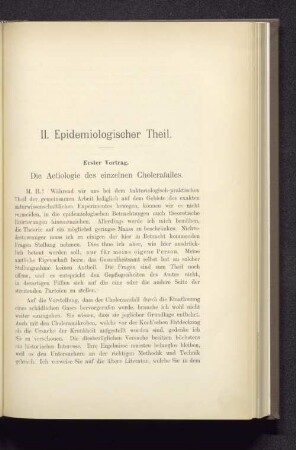 II. Epidemiologischer Theil