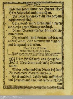 Der CXXVII. Psalm