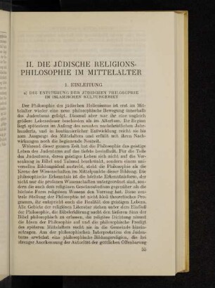 II. Die jüdische Religionsphilosophie im Mittelalter