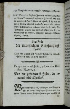 [17.] Am Feste der unbefleckten Empfängniß Mariä.