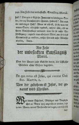 [17.] Am Feste der unbefleckten Empfängniß Mariä.