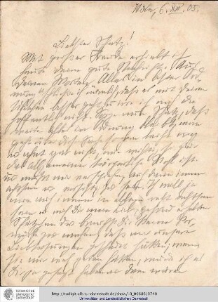 Brief vom 06.12.1905
