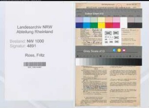 Entnazifizierung Fritz Ross, geb. 08.04.1889 (Steuerinspektor)