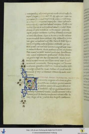 (123v) Vitenbeginn mit Goldinitiale.