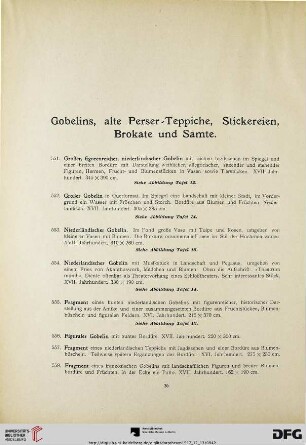 Gobelins, alte Perser-Teppiche, Stickereien, Brokate und Samte (Nr.551-637)