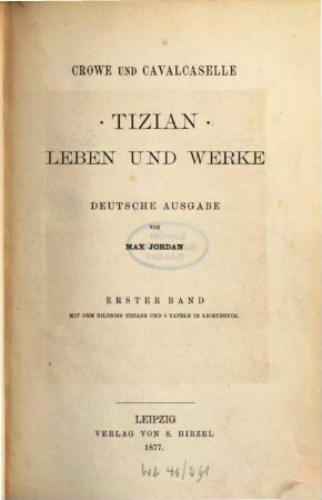 Tizian : Leben und Werke. 1