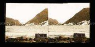 Blick zum Wellman-Camp in der Virgo-Bay