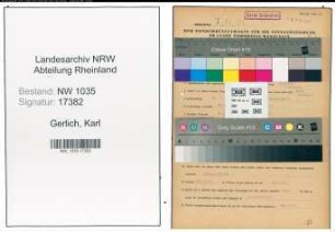 Entnazifizierung Karl Gerlich , geb. 20.07.1913 (Angestellter)