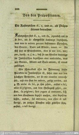 Von den Präpositionen