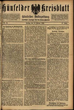 Ausgabe vom Freitag, den 10. Februar 1922.
