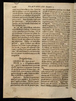 1078-1087, Quaero XII. Quid de ea? XXVII. R. I. Irregularitas ...