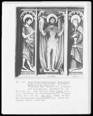 Drei Tafeln eines Triptychons