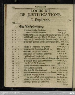 Locus XII. De Justificatione