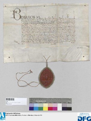 Bischof Bessarion von Frascati erteilt einen 40 tägigen Ablass für die Sebalduskirche zu Nürnberg.