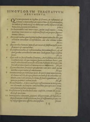 Singulorum tractatuum argumenta.