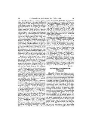 Antinomien u. Antithesen der Pädagogik