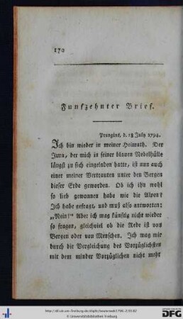 Fünfzehnter Brief.