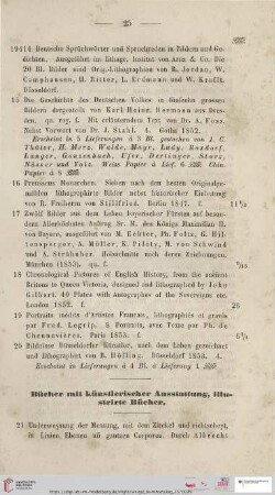 Bücher mit künstlerischer Ausstattung, illustrirte Bücher (Nr. 21 - 86)