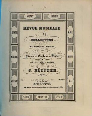 Revue musicale : collection de morceaux faciles pour piano et violon ou flûte : sur des thêmes favoris : op. 305, 10.me livraison. Nabucodonosor de G. Verdi