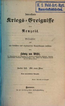 Interessante Kriegs-Ereignisse der Neuzeit, 2