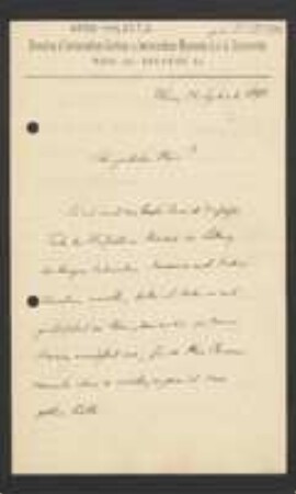 Brief von Karl Fritsch an Unbekannt
