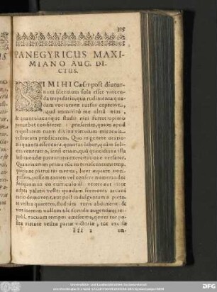 Panegyricus Maximiano Aug. Dictus.