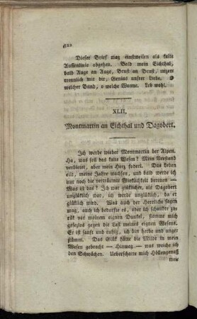 XLII. Montmartin an Eichthal und Dagobert. - IL. Chiara an Fernando.