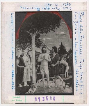 Piero dei Franceschi (Piero della Francesca): Taufe Christi. London, National Gallery