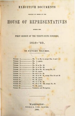 House documents. [126,1.] 1859/60 (1860) = Congress 36, Sess. 1