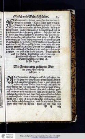 Wie Fortunatus zu seinem Bulen gieng Gelt vmb sie zu lehnen. (Bl. 10 recto - 12 verso)