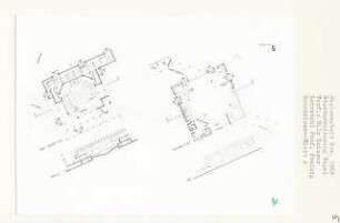 Stadterweiterung, Berlin-Tegel (Diplomarbeit bei Peter Poelzig): Grundrisse Ganggeschoss, Galeriegeschoss 1:200, Aufriss und Schnitt