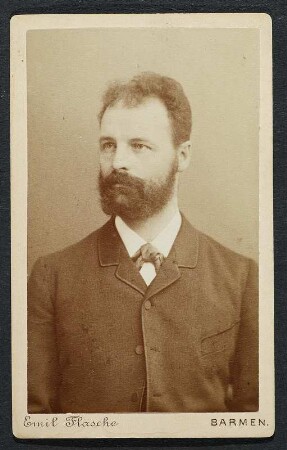 Porträt Ferdinand Schrey : Foto-/Bildersammlung Stenografische Sammlung. Porträt Ferdinand Schrey. Photographie. Carte de visite (1886; E. Flasche). Dresden: SLUB P a 0531