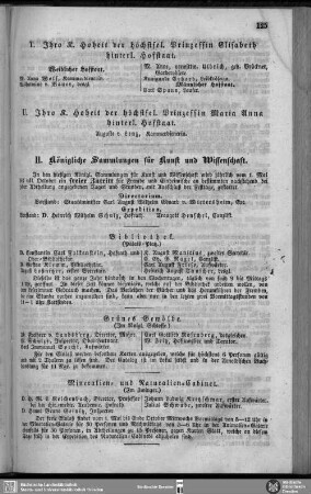 II. Königliche Sammlungen für Kunst und Wissenschaft