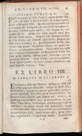 Ex Libro VIII. ad Fam. - Ex Libro XIII. ad Fam.