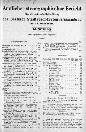 Sitzung 14, 18. März 1930
