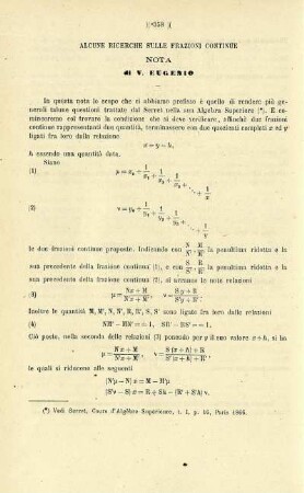 Alcune ricerche sulle frazioni continue.